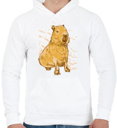 printfashion Capybara - Férfi kapucnis pulóver - Fehér (15681488)