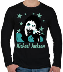 printfashion michael jackson drawn - Férfi hosszú ujjú póló - Fekete (14628378)