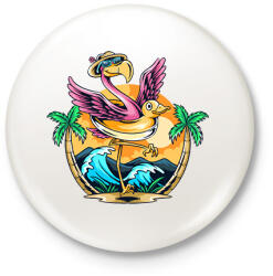 printfashion Flamingo - Kitűző, hűtőmágnes - Fehér (16160031)