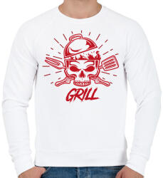 printfashion Grill koponya - Férfi pulóver - Fehér (13688697)