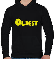 printfashion Oldest - Legidősebb tesó - Férfi kapucnis pulóver - Fekete (7012614)
