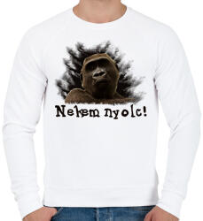 printfashion Nekem nyolc - Férfi pulóver - Fehér (1473329)