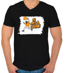 printfashion Ez nem bűncselekmény - Férfi V-nyakú póló - Fekete (803437)