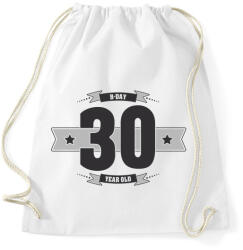 printfashion b-day-30-dark-lightgrey - Sportzsák, Tornazsák - Fehér (509644)