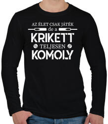 printfashion A krikett teljesen komoly - Férfi hosszú ujjú póló - Fekete (15834055)