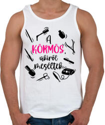 printfashion Műkörmös, Műköröm, Körmös, Köröm - Férfi atléta - Fehér (10969181)