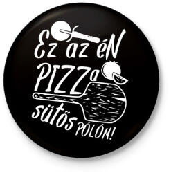 printfashion Pizza sütős pólóm - Kitűző, hűtőmágnes - Fekete (5379538)