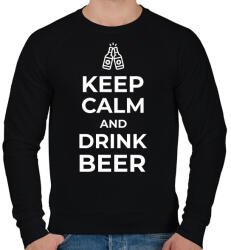 printfashion DRINK BEER - Férfi pulóver - Fekete (10350727)