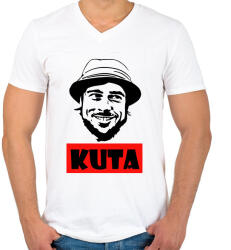 printfashion Blöff - KUTA - Férfi V-nyakú póló - Fehér (1824949)