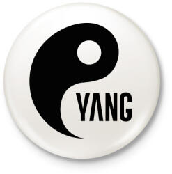 printfashion Yin Yang - Yang - Kitűző, hűtőmágnes - Fehér (6994606)