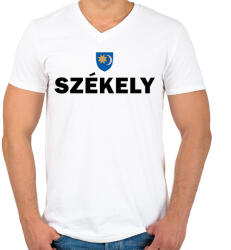printfashion Székely - Férfi V-nyakú póló - Fehér (14097460)