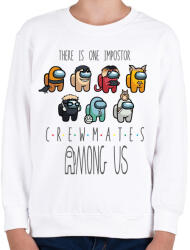 printfashion Among us - crewmates - there is one impostor - Gyerek pulóver - Fehér (4155480)