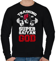 printfashion Training to go super saiyan GOD - Férfi pulóver - Fekete (521986)
