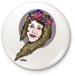 printfashion Flowers In Hair - Kitűző, hűtőmágnes - Fehér (3079029)