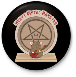 printfashion Heavy Metal Hamster - Kitűző, hűtőmágnes - Fekete (14491226)