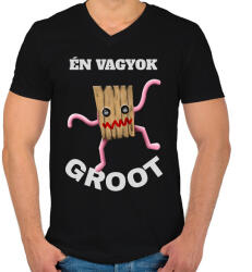 printfashion Groot - Férfi V-nyakú póló - Fekete (11584022)