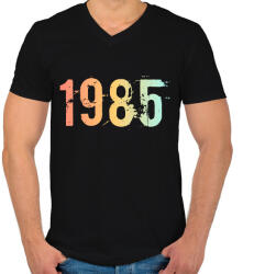 printfashion 1985 - Férfi V-nyakú póló - Fekete (11827154)