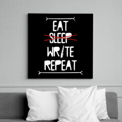 printfashion Eat, write, repeat - Vászonkép - Fekete (10440855)