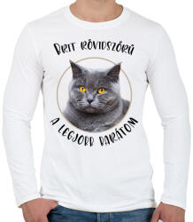 printfashion Brit rövidszőrű - Legjobb barát - Férfi hosszú ujjú póló - Fehér (7168183)