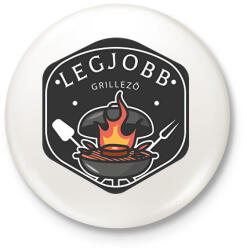 printfashion Legjobb grillező - Kitűző, hűtőmágnes - Fehér (6291768)
