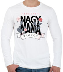 printfashion Büszke Nagymama vagyok - fekete felirat - Férfi hosszú ujjú póló - Fehér (16045881)
