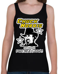 printfashion Chuck Norris nem lélegzik, fogva tartja a levegőt! - Női atléta - Fekete (1267310)