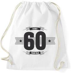 printfashion b-day-60-dark-lightgrey - Sportzsák, Tornazsák - Fehér (513912)