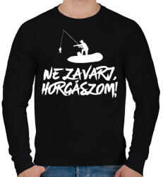 printfashion Ne zavarj horgászom - Férfi pulóver - Fekete (4695172)