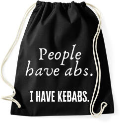 printfashion People have abs, I have kebabs - Sportzsák, Tornazsák - Fekete (2468344)