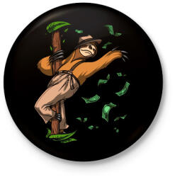 printfashion Lajhár táncos - Kitűző, hűtőmágnes - Fekete (3101936)