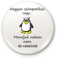 printfashion Nagyon szimpatikus vagy - Kitűző, hűtőmágnes - Fehér (15116526)