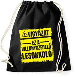 printfashion Vigyázat ez a villanyszerelő lesokkoló - Sportzsák, Tornazsák - Fekete (7457577)