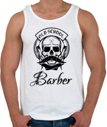 printfashion Old School Barber - Férfi atléta - Fehér (1845074)