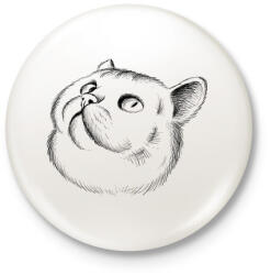 printfashion Cica rajz - Kitűző, hűtőmágnes - Fehér (5264519)