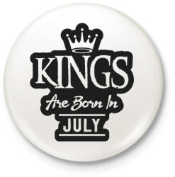 printfashion KINGS are born in July - fekete - Kitűző, hűtőmágnes - Fehér (5511774)