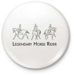 printfashion Legendary Horse Rider - Kitűző, hűtőmágnes - Fehér (6323504)