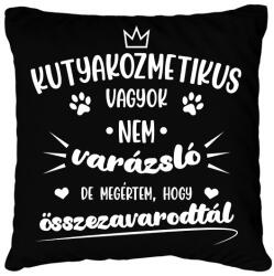 printfashion Kutyakozmetikus vagyok (fehér) - Párnahuzat, Díszpárnahuzat - Fekete (7249873)