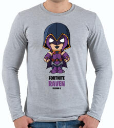 printfashion Raven - Fortnite Season 6 - Férfi hosszú ujjú póló - Sport szürke (5357480)