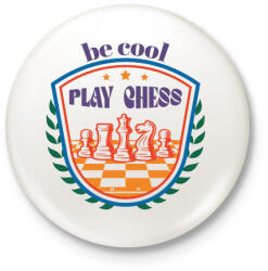 printfashion Be cool - Play chess - Kitűző, hűtőmágnes - Fehér (7455466)