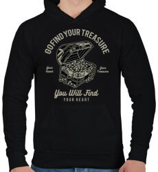 printfashion Kincsesláda - Férfi kapucnis pulóver - Fekete (805486)