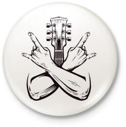 printfashion gitáros - Kitűző, hűtőmágnes - Fehér (15755981)