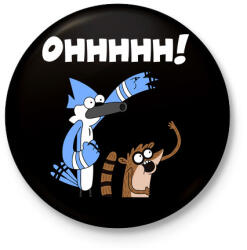 printfashion Mordecai és Rigby - Kitűző, hűtőmágnes - Fekete (3102547)