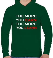 printfashion A több dolog amit elérsz, abból mindig tanulsz - Férfi kapucnis pulóver - Sötétzöld (1360896)