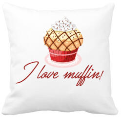 printfashion I love muffin - Párnahuzat, Díszpárnahuzat - Fehér (261445)