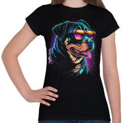 printfashion Retro Rottweiler - Női póló - Fekete (14259159)