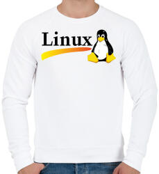 printfashion Linux is the best! - Férfi pulóver - Fehér (14760018)