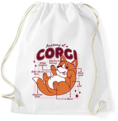 printfashion Corgi anatómia - Sportzsák, Tornazsák - Fehér (13388126)