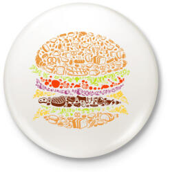 printfashion Hamburger - Kitűző, hűtőmágnes - Fehér (13192166)