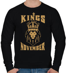 printfashion A királyok novemberben születtek - Férfi pulóver - Fekete (1050448)