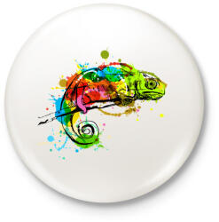 printfashion Színes kaméleon - Kitűző, hűtőmágnes - Fehér (3078231)